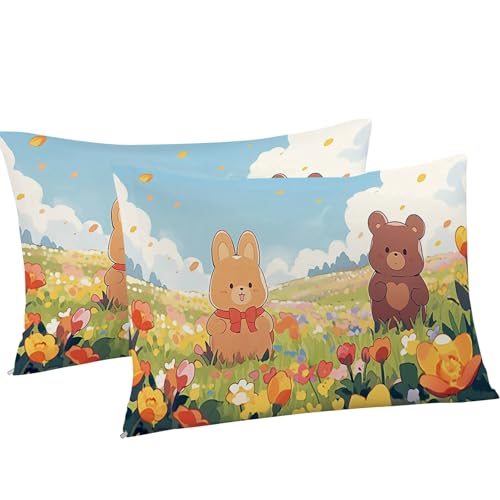 Housse de Couette 240 x 260 JardinOurson avec 2 Taies Parure Microfibre