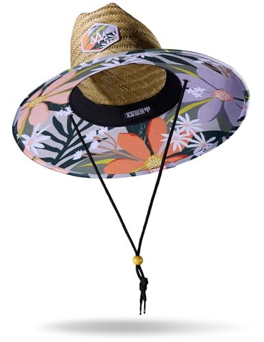 Straw Hat for Men & Women | Lifeguard Hat, Beach Hat & Sun Hat | UPF 50+ Wide Brim for Sun Protection | One Size | Barbados | Hemlock