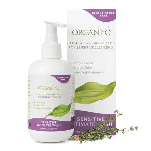Image of Organyc Feminine Wash for Incontinence, Gentle Intimate Wash for Women with Thyme Extract, Feminine Hygiene Supplies, 8.5 fl oz