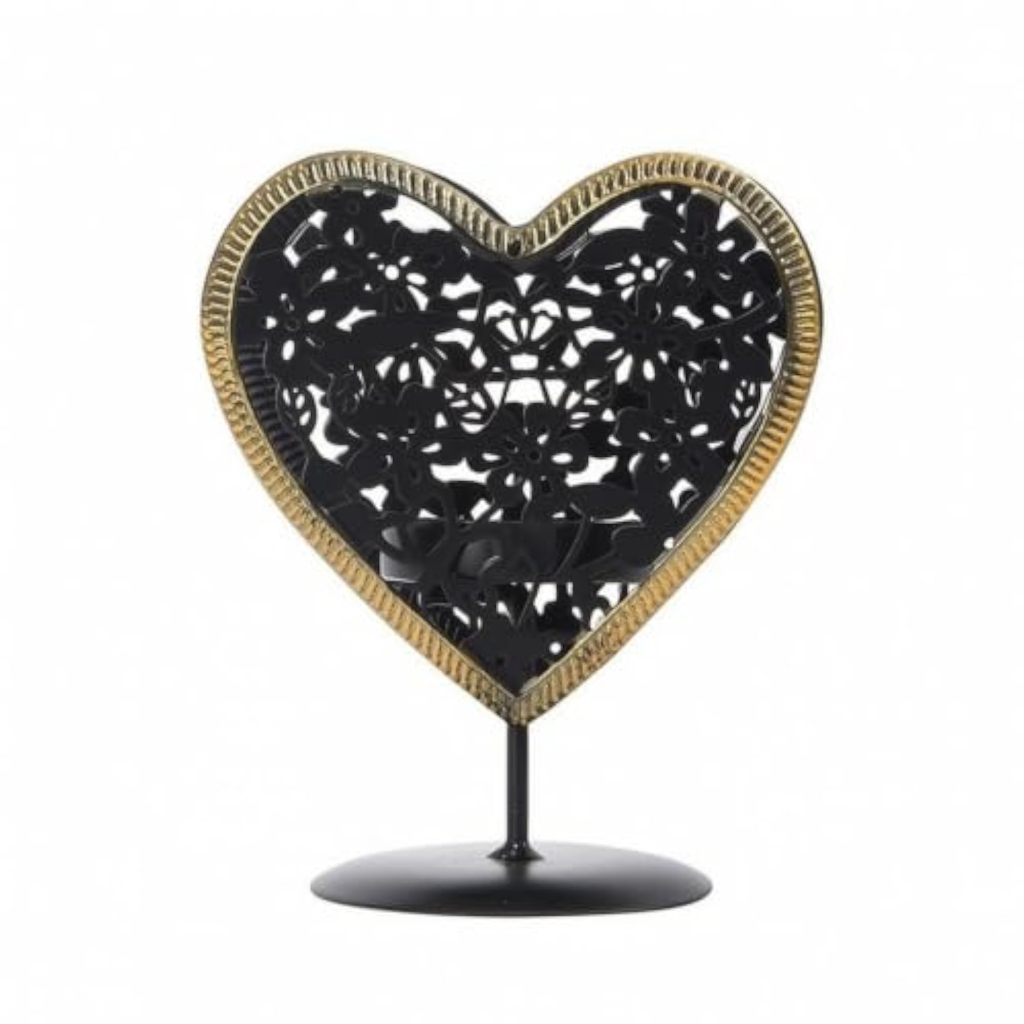 Openwork Heart Candle Holder, Metal Design