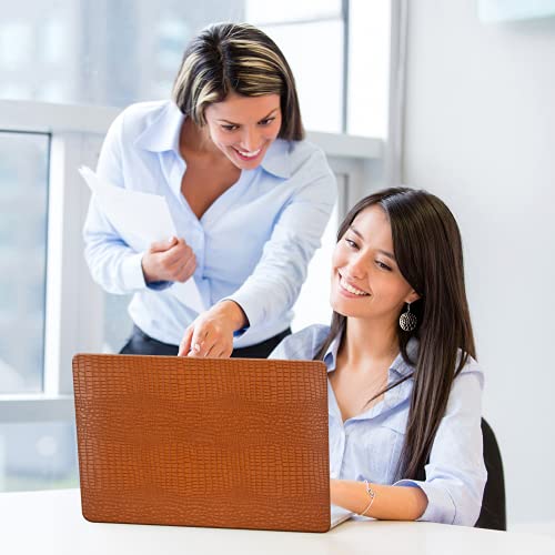 Dtanglsm Compatible With Macbook Air 13.6 Inch Case 2022 2023 Release A2681 M2 Chip With Liquid Retina Display Touch Id, Crocodile Leather Hard Shell Faux Alligator Laptop Case + Keyboard Skin, Brown #TOP5