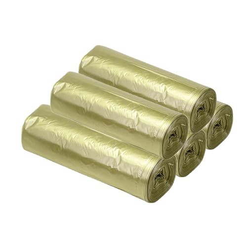 BEAUTOPE 5 Rolls Small Trash Can Bags 4 Gallon Trash Bag Kitchen Trash Bags Small Garbage Bags for Office Home Bedroom Garden Bathroom Trash Can (Gold)