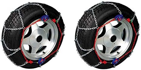 Auto-Trac 155505 Series 1500 Pickup Truck/SUV Traction Snow Tire Chains with Diamond Cross Pattern for Grip and Smoothness, 4 Pack