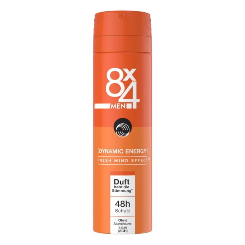 8x4 Deospray Men N° 20 (Dynamic Energy) - ohne Aluminium - Karton 30 Stück