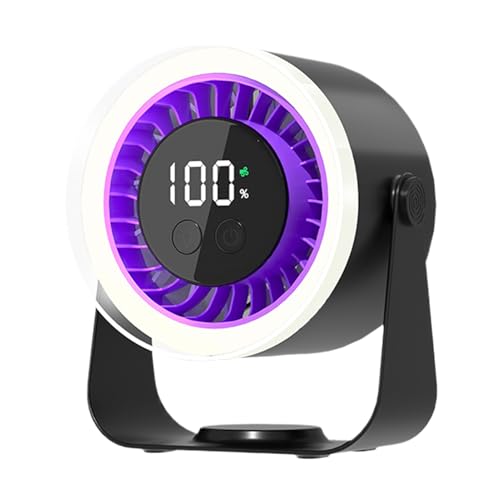 Ventilador de escritorio refrescante | Ventilador de aire frío silencioso con 10 velocidades – Circulador de aire recargable de poco ruido con carga USB de bajo consumo para salón dormitorio