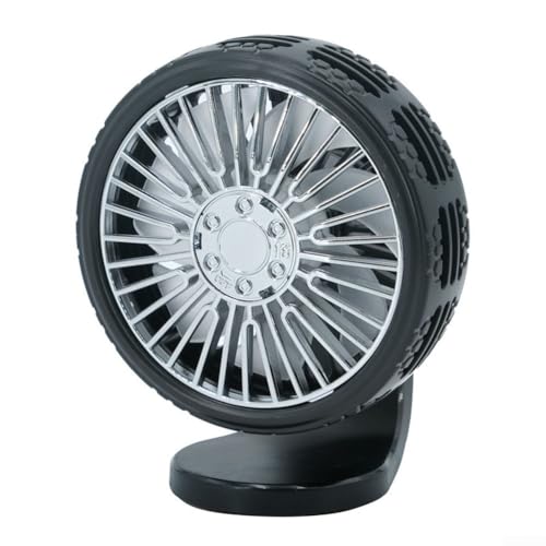 Ventilador de coche alimentado por USB con control de flujo de aire de 3 niveles, rendimiento silencioso y luces LED que cambian de color para el hogar y el vehículo (negro)