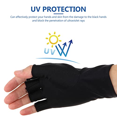 DOITOOL 2 pares de luvas de proteção UV, comprimento do pulso, luvas unissex sem dedos para dirigir