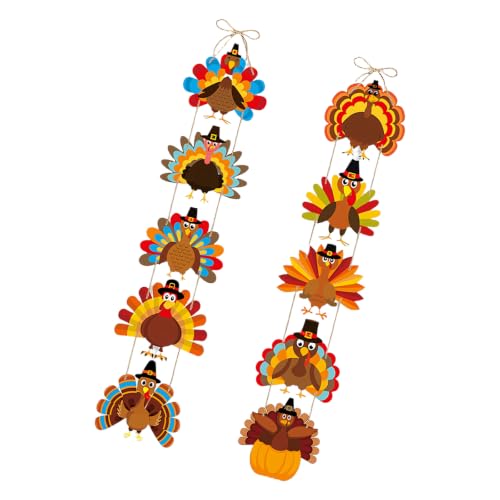 Décorations d'automne en dinde pour porte et fête de Thanksgiving - 8