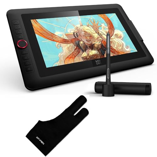 XPPen Upgraded Artist13.3 Pro V2 Drawing Tablet with Screen, 16384 Pen Pressure X3 Pro Stylus Pen Display, 99% sRGB Artist Drawing Glove 2-Fingers（Size M）