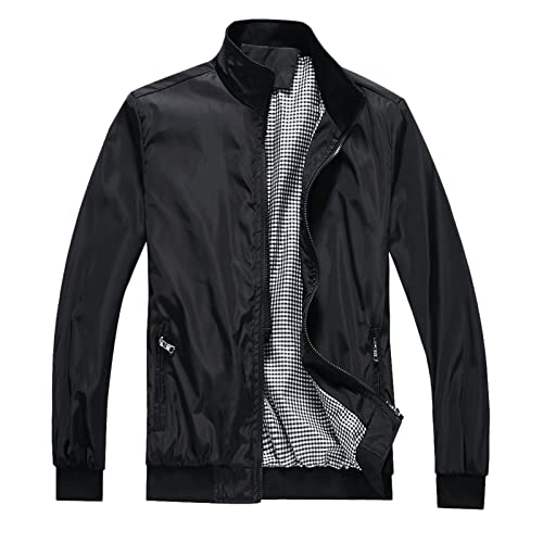Genérico Bomber Hombre Invierno Chaqueta De Invierno Hombre Estilo Minimalista con Cremallera Bolsillos Funcionales Chaqueta Cazadora para Oficina O Reuniones Sociales con Bolsillos con Cremallera