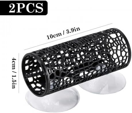 2 Piezas Betta Fish Tunnel Juguete, Escondite Hueco para Acuario con Ventosas Transparentes, Túneles Betta Huecos para Acuario, Decoración de Peces, para Peces Pequeños, Tetras, Peces Ornamentales - 2
