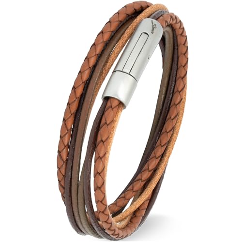 Simaru Lederarmband Damen & Herren, Premium Echtleder mit Edelstahl-Hakenverschluss, Made in Germany