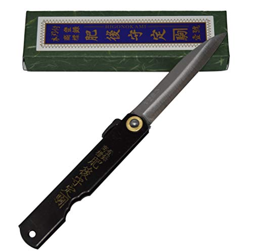HIGO NO KAMI Coltello Tascabile Pieghevole Giapponese Warikomi Sasa-Ba Fatto a Mano in Giappone da Nagao Kanekoma