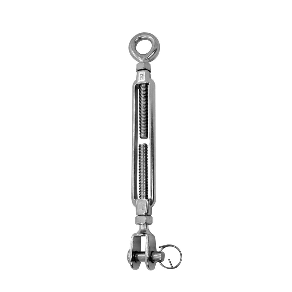 Primo Steel V4A Tenditore Per Fune M10 Con Occhiello E Gancio - Acciaio Inox - Portata 3000 Kg - Per Telo E Tensionamento Corde