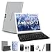 WiFi/WLAN günstig Kaufen-2024 Neueste Tablet 10 Zoll 4G LTE( Dual SIM Karten Slot) 2.4G WiFi, Android 13 Tablets, Octa-Core 4GB RAM 64GB ROM (TF 512GB), 13MP Kamera, GMS 2 in 1 Tablet PC mit Tastatur Stift und Hülle, Silber