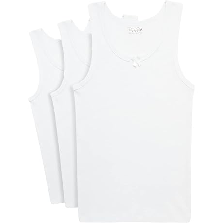 Rene Rofe Girls' 100% Cotton Scoop Neck Tank Top 3ct, 2T-14