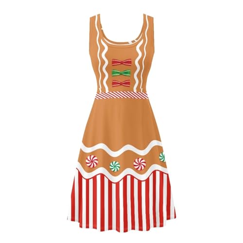 Image of TOADDITDO Women's Sleeveless O Neck Beach A-Line Party Coctail Tank Dresses Flared Sundress