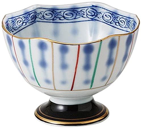 Set Of 10, Polka Dot Tokusa, High Base Small Bowl, 4.1 X 4.1 X 3.0 Inches (10.5 X 10.3 X 7.6 Cm), 5.6 Oz (160 G), High Base Small Bowl, Restaurant, Inn, Japanese Tableware, Restaurant, Commercial Use #TOP28