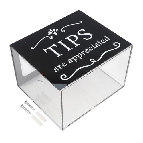 Gettimore Caja de almacenamiento acrílica de 6 x 4 x 5 pulgadas, hucha con cerradura con llave, montaje en pared o uso de escritorio para eventos en casa y oficina