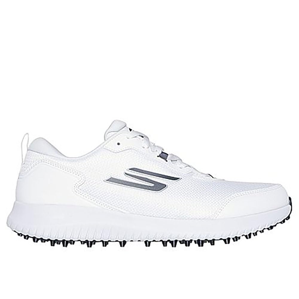 Skechers Men's GO Golf MAX Fairway 4 Sneaker, White Synthetic/Textile/Silver Trim, 8.5 UK