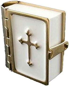 Melody Jane Dolls Houses Páginas impresas de la encuadernación metálica de la Biblia del accesorio de la iglesia en miniatura de la casa 112