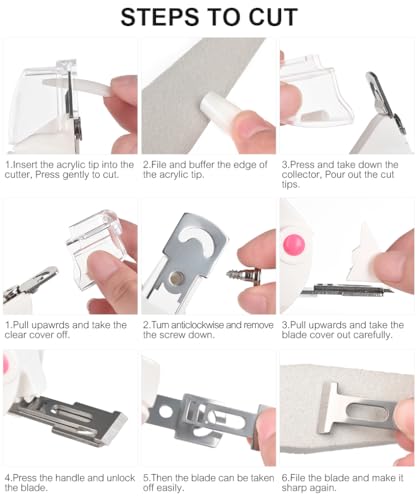 Cortaúñas ajustable para uñas acrílicas acero inoxidable miniatura 6