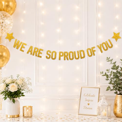 Image of SVM CRAFT We are So Proud of You Banner, Graduation Party Decorations Paper Sign We are So Proud of You Banner