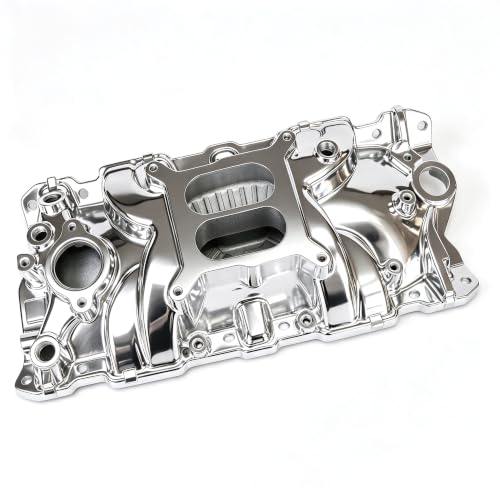 Image of 2701 EPS Dual Plane Intake Manifold for SBC 262-400 V8 Polished | Compatible with Chevy Small Block 305 327 350 383 1955-1986 Idle-5,500 RPM Cast Aluminum Square Bore