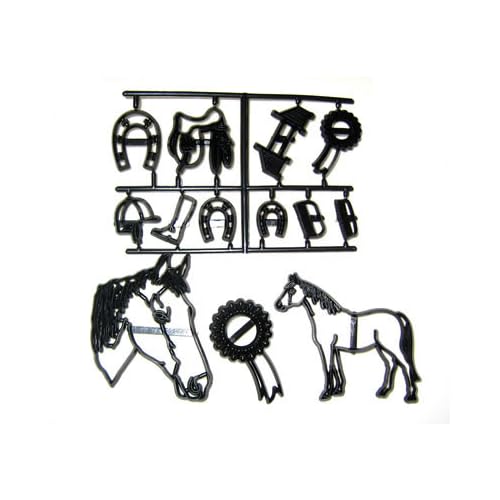 Patchwork Cutters Black Marion Frost - Horse Set Complete With Instructions. Ideal For Cupcake Toppers -By Bake And Create