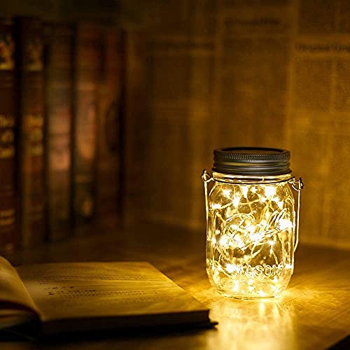 Yjfwal Mason Jar Solar Lights, 12 Pack 30 Led Solar Fairy Lights Mason Jar Lights Lantern String Lights For Garden,Patio,Yard,Family,Party,Birthday,Wedding, Christmas Decoration(No Jars) Warm White #TOP5