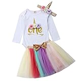 El paquete incluye: 1PC mameluco + 1PC falda + 1PC Diadema. 3 botones de diseño para cambiar fácilmente el pañal, la alta calidad es un buen regalo para los niños