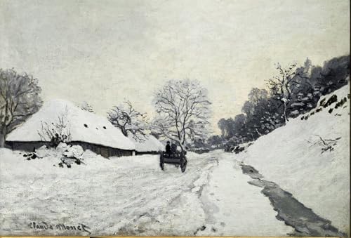 Affiche de Monet Route des charrettes sous la neige pour décoration de bureau élégante