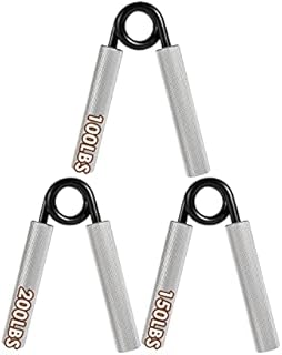 MAGIIN Hand Grip Strengthener Set of 3 (100, 150, 200 lbs) - Heavy Grip Strength Trainer, Wrist & Forearm Exercise, for Home Office & Gym Use, Muscle Building and Injury Recovery for Athletes