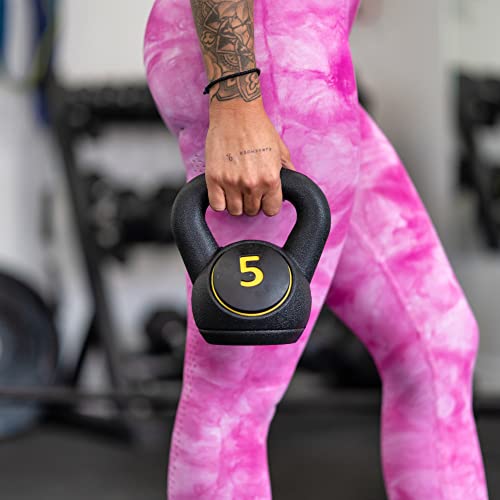 PRISP 3-Piece Kettlebell Weight Set - 5lb 10lb 15lb Free Weights with Rack - Image 3