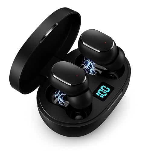 Fone de Ouvido Bluetooth 5.1 TWS Wireless com Visor LED, Som Hi-F...