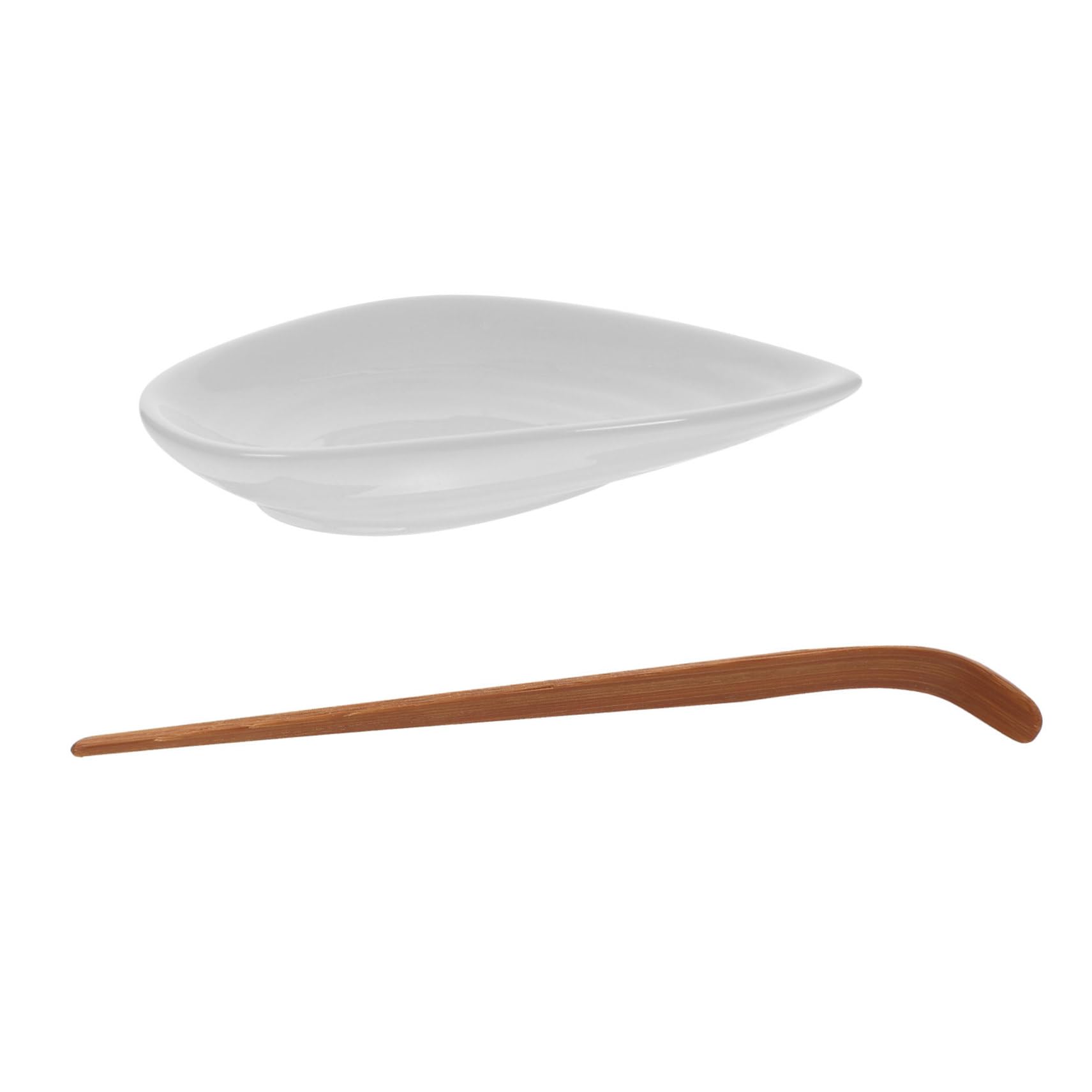 HOLIDYOYO Tea Leaf Scoop Holder Tray Set of 1 White Tea Set for Tea House and Home