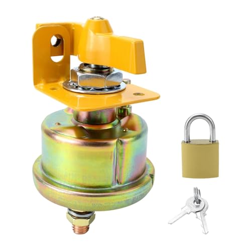 MagiDeal Battery Disconnect Switch Battery Isolator Switch with Lock and Keys Auto Accessories 300A for ATV RV UTV Marine