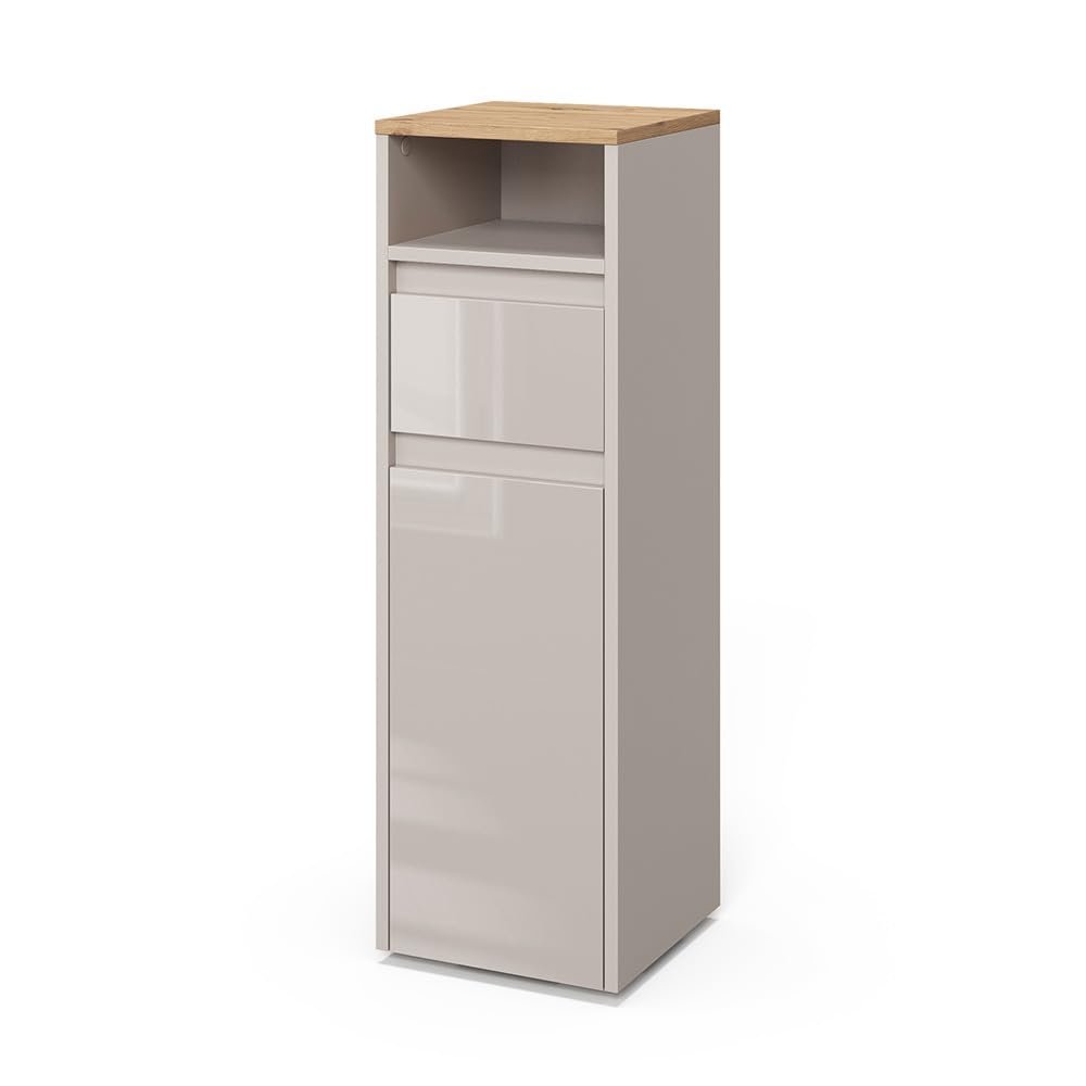 Vicco Szafka Midi "Majest", Kaszmir, 30.2 x 96.3 cm | z szufladą i drzwiami, pour le rangement des accessoires de salle de bain et combinable