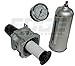 Heavy Duty Compressed AIR Filter Regulator Combo Piggyback, Metal Bowl, Visible Sight Glass, 5 Micron Element (3/4