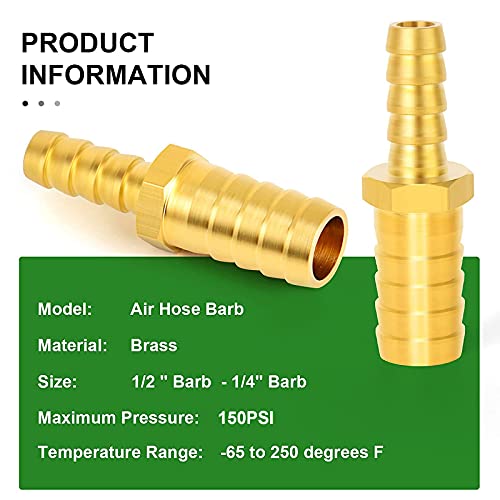 Raccords En Laiton Pour Tuyau - 3 Pièces - Diamètre 1/2 X 1/2 - Jonction Pour Eau, Carburant, Bateau