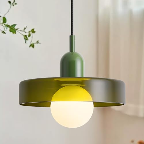 GloMuse Glass Pendant Light Vintage Hanging Light...