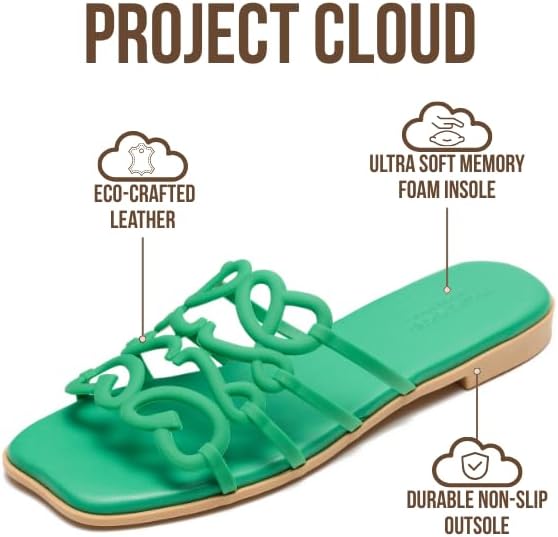 Project Cloud Womens Sandals with Memory Foam - Eco Crafted Leather Sandals for Women 2026 - Flats - Non Slip & Comfortable Sandals Women (Lisa) - Image 2