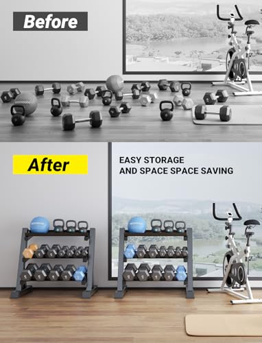 Yoleo YOLEO001 1100Lbs Dumbbell Rack- Adjustable 3 Tier Weight Rack thumb #6