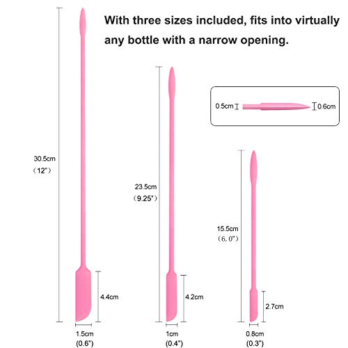 Mini Silicone Spatula-Makeup Spatula-4 Pack Small Silicone Spatula-Thin Spatula Set For Skinny Openings-Everest Goose Tiny Scraper For Jar,Kitchen Bottles,Cosmetic(Pink) #TOP2