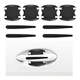 Augeny 8PCS Car Handle Sticker, 3D Carbon Fiber Door Bowl Protective Film, Anti-Scratch Auto Paint Cover Guard, Universal Waterproof Decor Sticker for Cars (4 Handle + 4 Bowl)