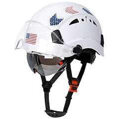 White Hard Hat With Double Safety Visor