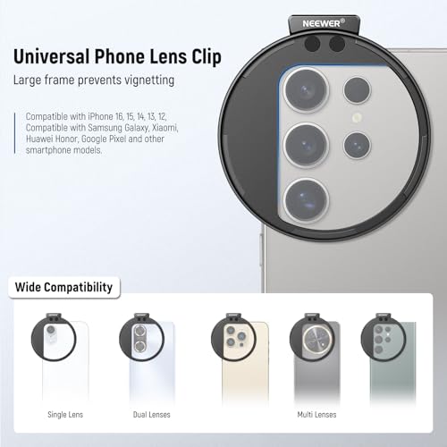 Image of NEEWER 67mm Magnetic CPL Filter, Circular Polarizing Filter with Cold Shoe Phone Camera Lens Clip, Photography Accessories Compatible with iPhone 17 16 Android Samsung Galaxy S25 Ultra