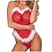 Snakell Baby Dolls & Negligees Damen Weihnachten Unterwäsche Dessous Spitze V-Ausschnitt Spitze Unterwäsche Erotik Reizwäsche Lingerie Babydoll Weihnachtskostüm mit Sinnlichem Plüsch