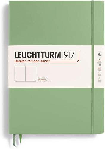 Miniatura 17 de LEUCHTTURM1917 - Cuaderno de tapa dura Master Classic A4+ - 235 páginas numeradas para escritura y diario (negro, punteado) Negro -,marino,Rojo