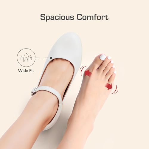 DREAM PAIRS Mary Jane Arch Support Heels,White,7.5 - image 7